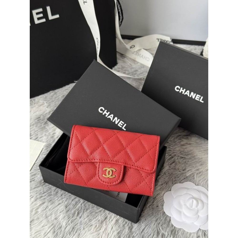 Chanel compact wallet leather 100% 11x8.5cm Accesories