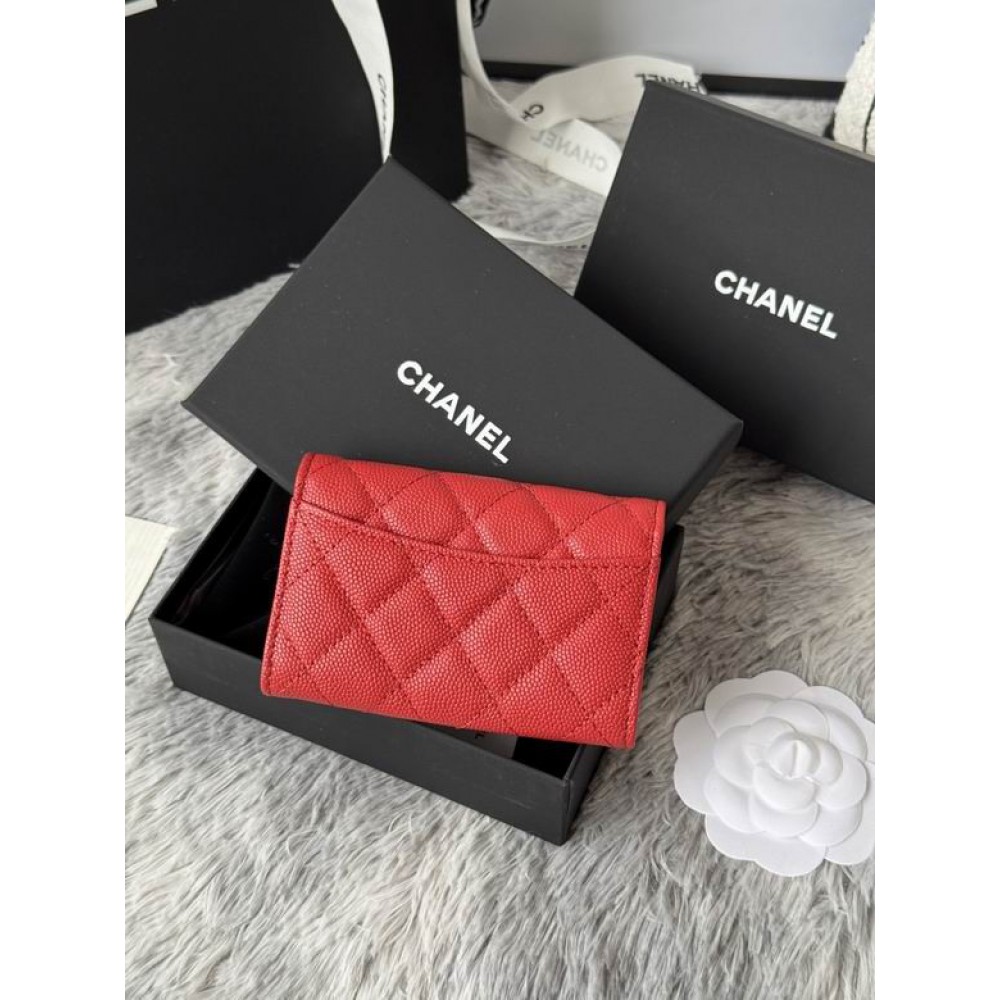 Chanel compact wallet leather 100% 11x8.5cm Accesories