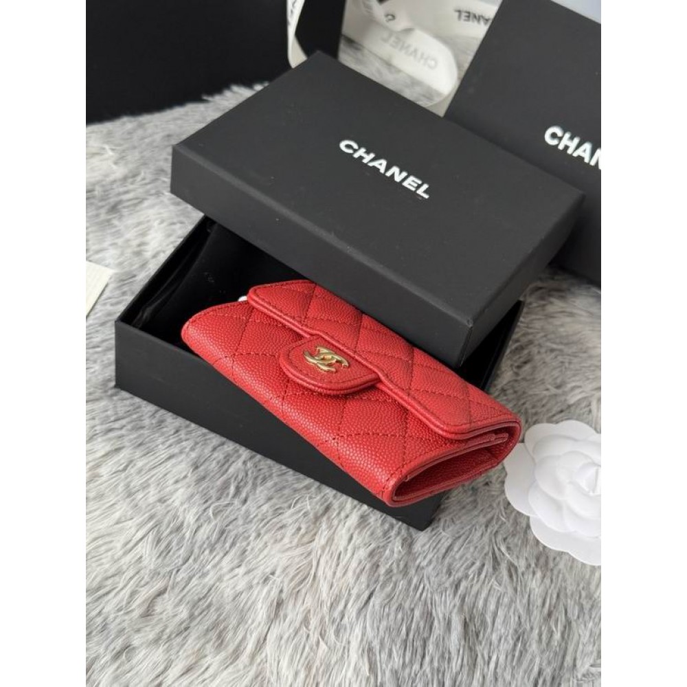 Chanel compact wallet leather 100% 11x8.5cm Accesories