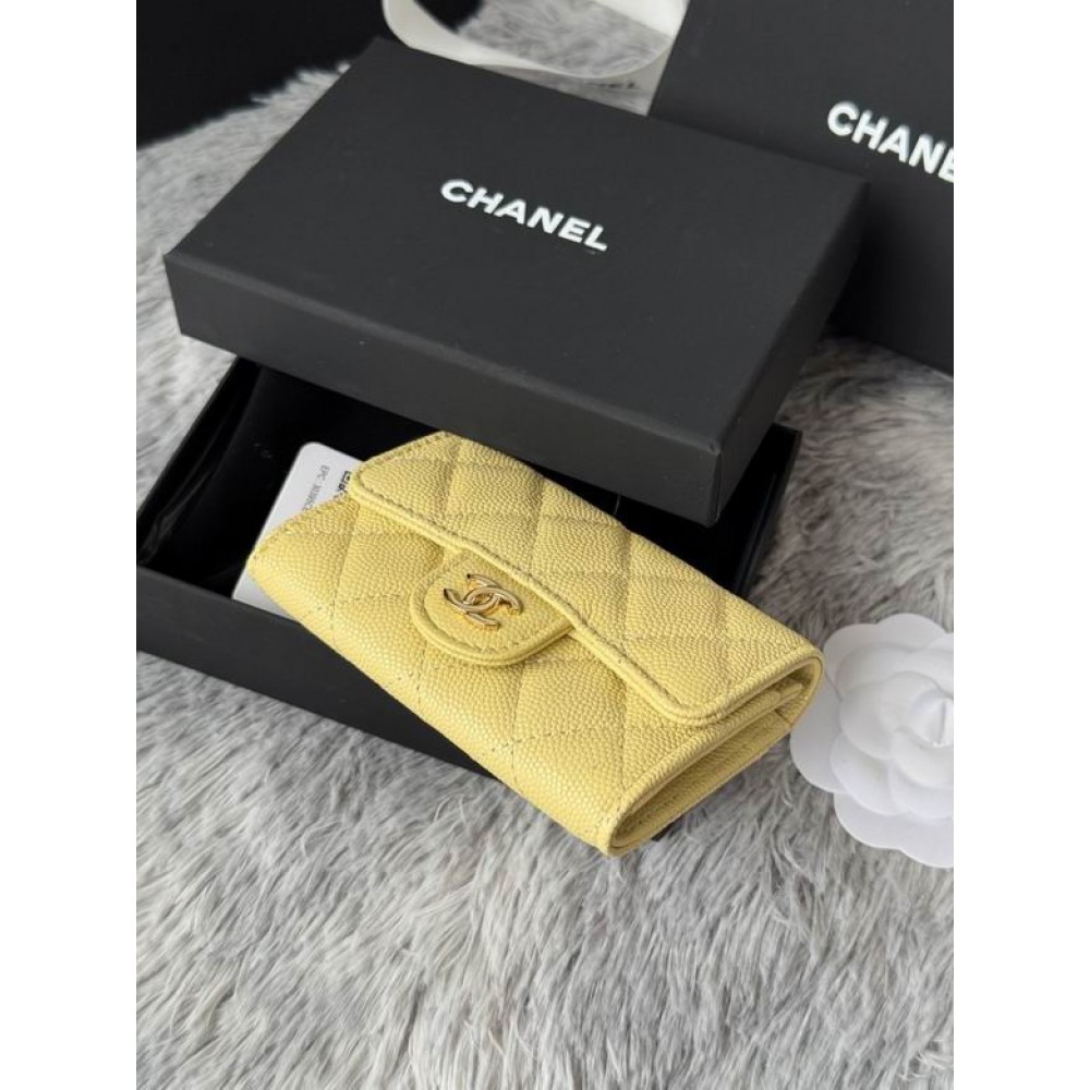 Chanel compact wallet leather 100% 11x8.5cm Accesories