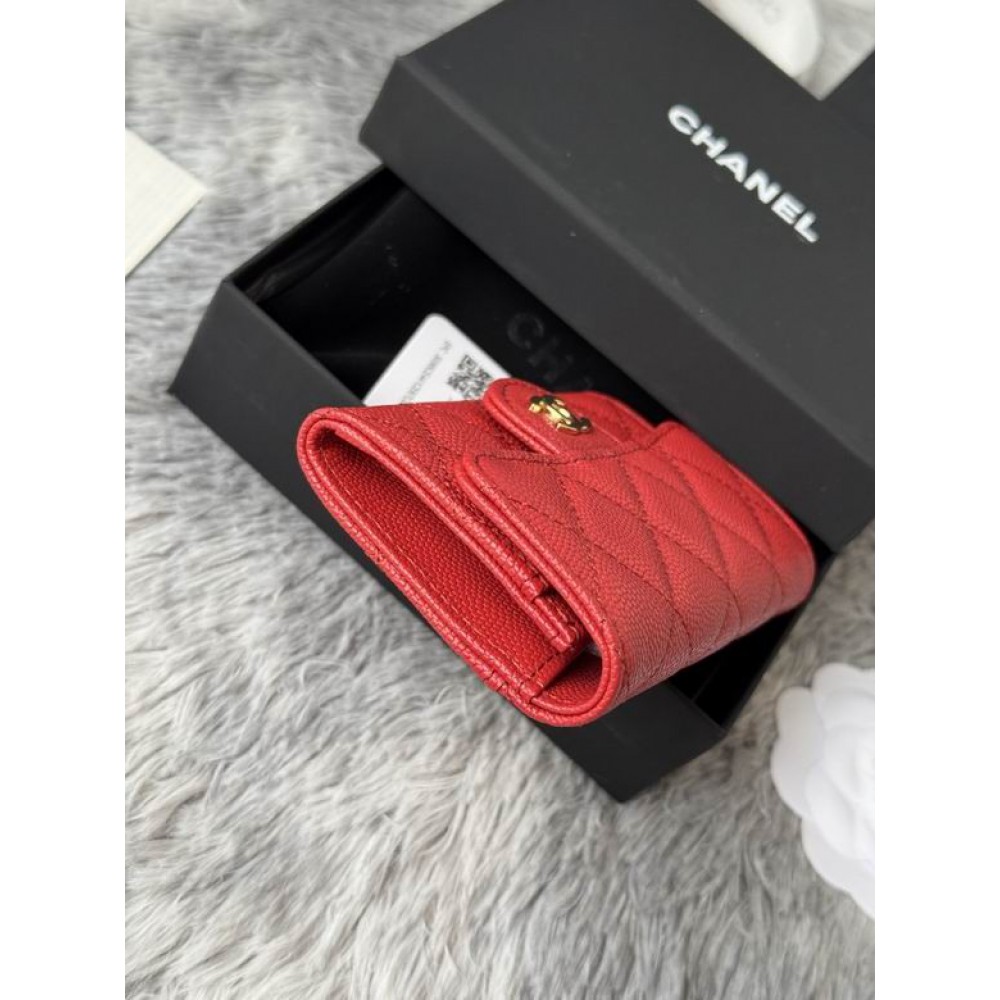 Chanel compact wallet leather 100% 11x8.5cm Accesories