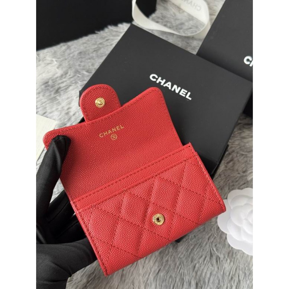 Chanel compact wallet leather 100% 11x8.5cm Accesories