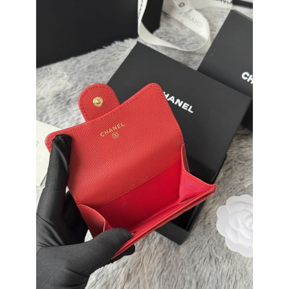 Chanel compact wallet leather 100% 11x8.5cm Accesories