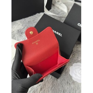 Chanel compact wallet leather 100% 11x8.5cm Accesories
