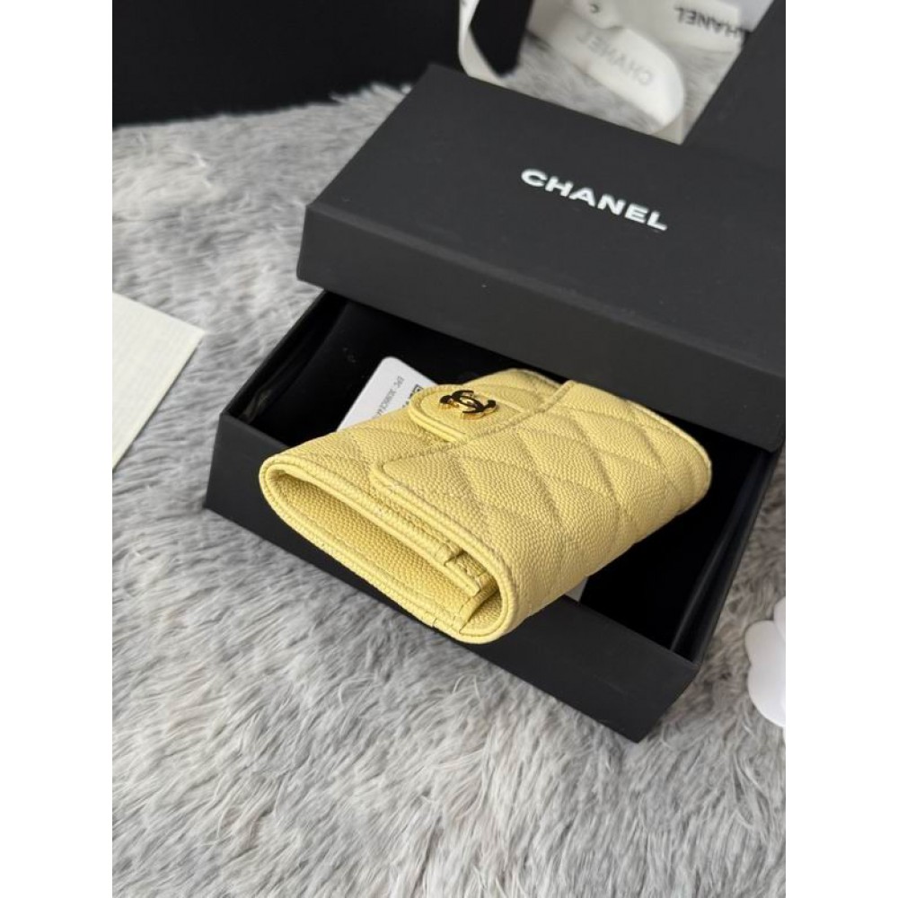 Chanel compact wallet leather 100% 11x8.5cm Accesories