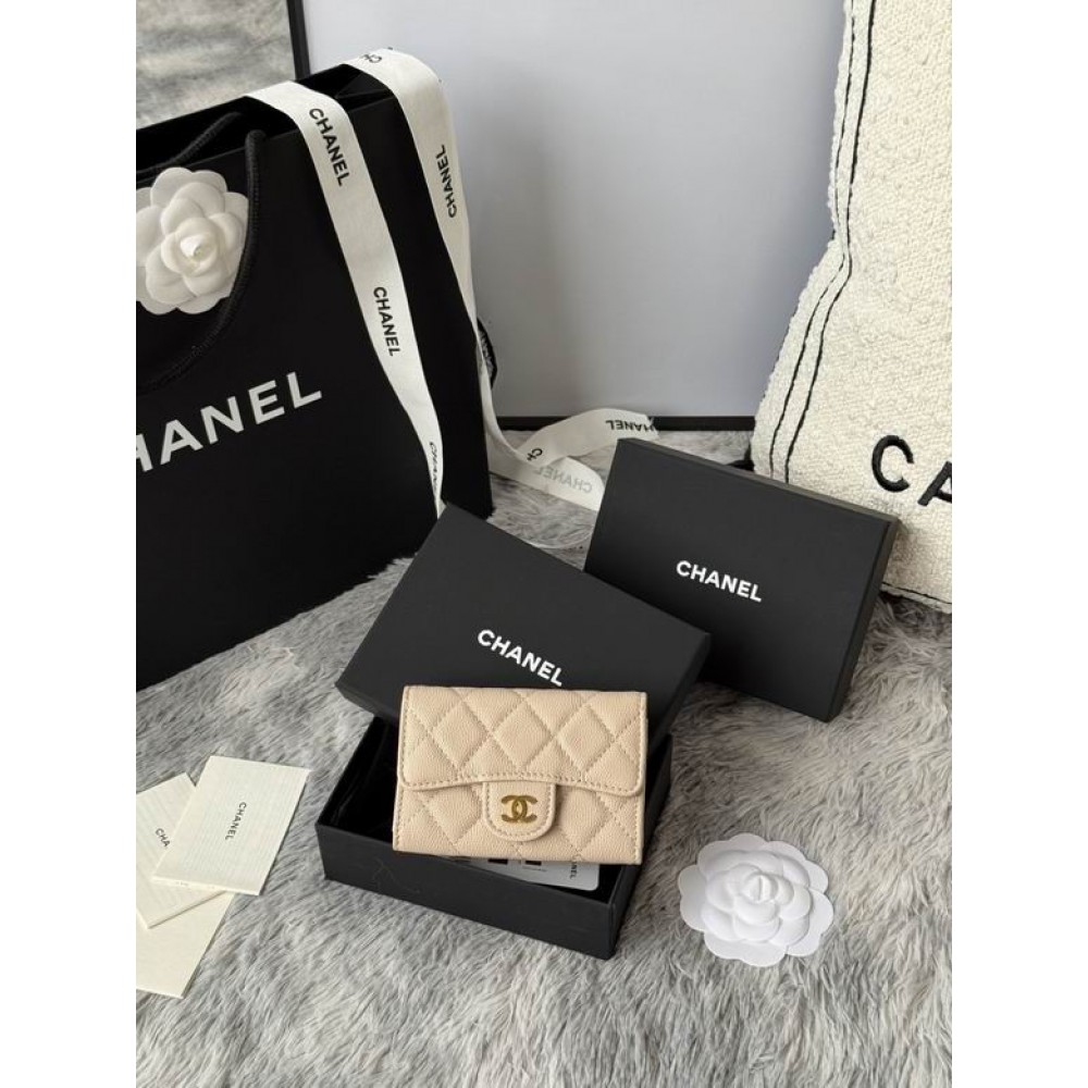 Chanel compact wallet leather 100% 11x8.5cm Accesories