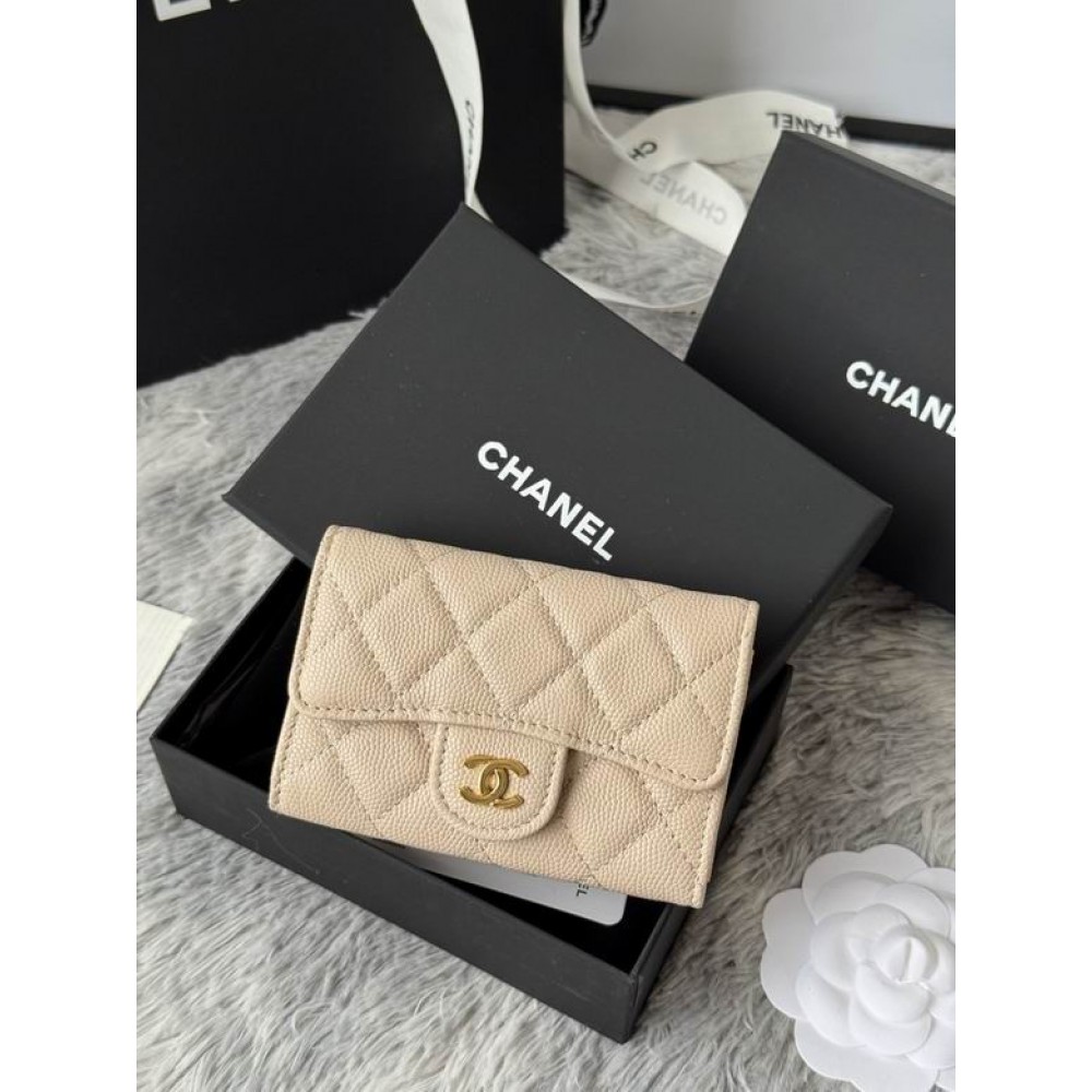 Chanel compact wallet leather 100% 11x8.5cm Accesories