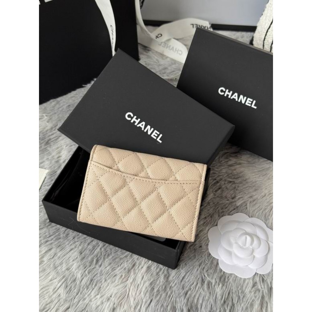 Chanel compact wallet leather 100% 11x8.5cm Accesories