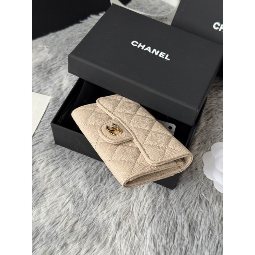 Chanel compact wallet leather 100% 11x8.5cm Accesories