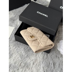Chanel compact wallet leather 100% 11x8.5cm Accesories