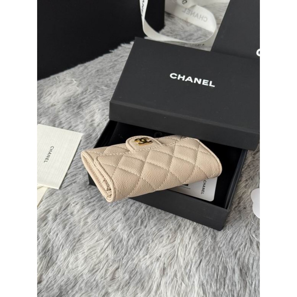 Chanel compact wallet leather 100% 11x8.5cm Accesories