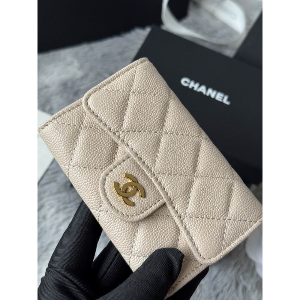 Chanel compact wallet leather 100% 11x8.5cm Accesories