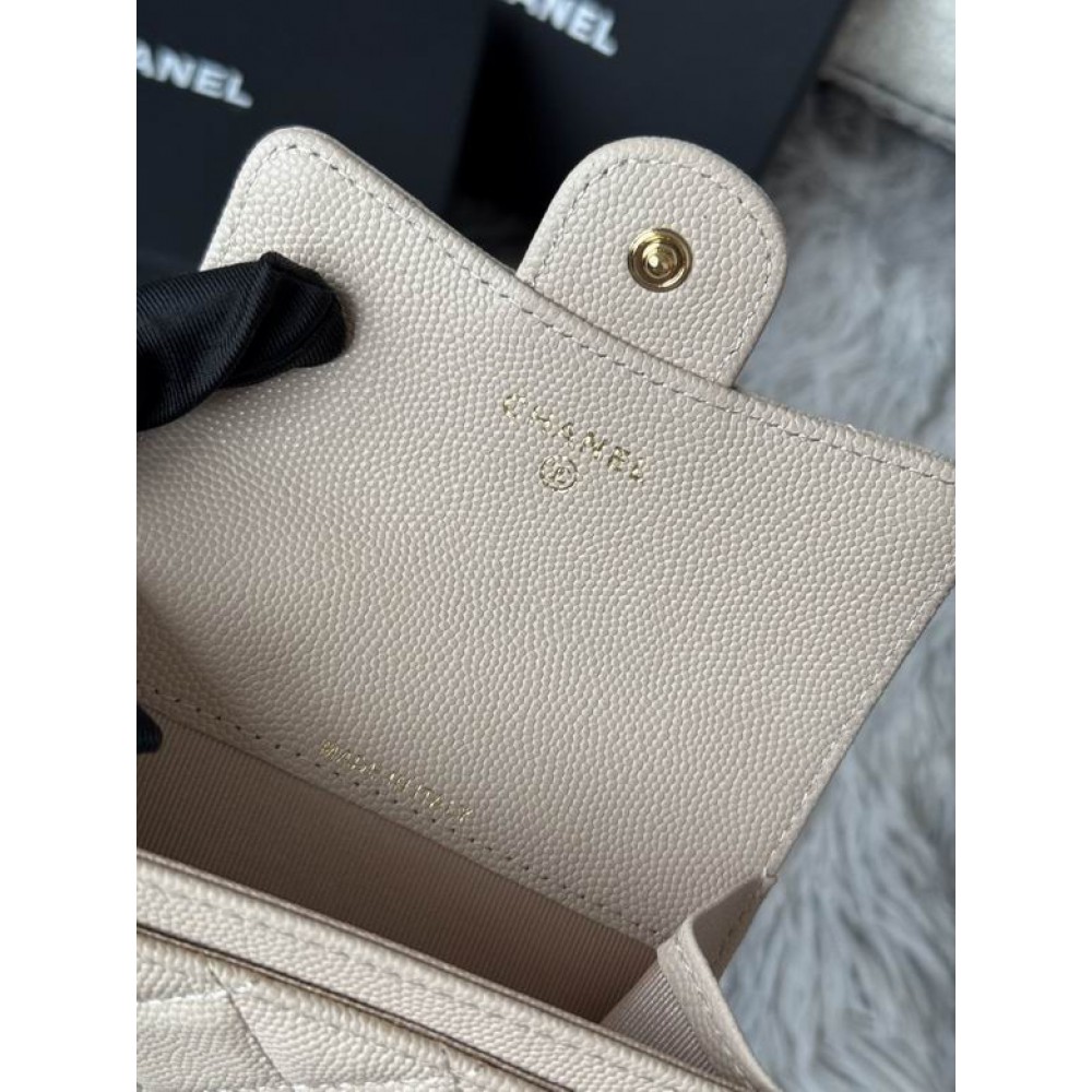 Chanel compact wallet leather 100% 11x8.5cm Accesories