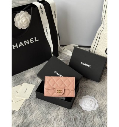 Chanel compact wallet leather 100% 11x8.5cm