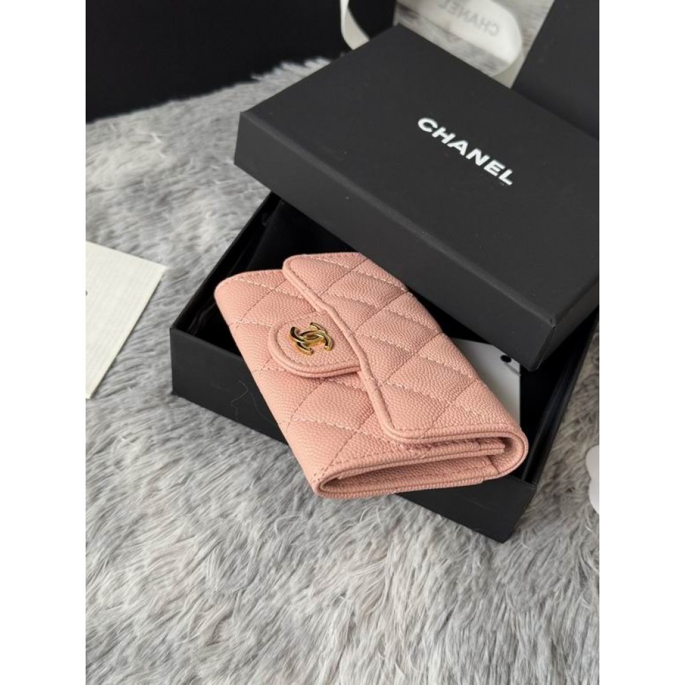 Chanel compact wallet leather 100% 11x8.5cm Accesories