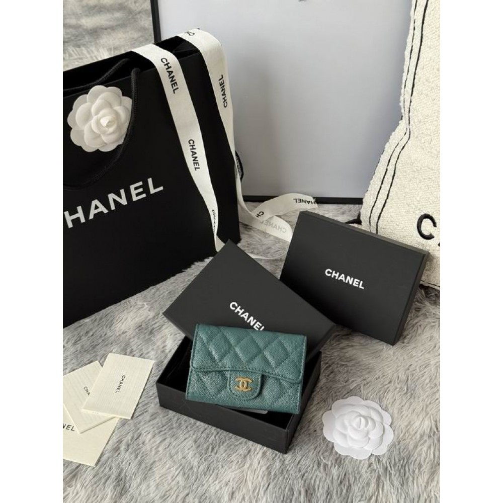 Chanel compact wallet leather 100% 11x8.5cm Accesories