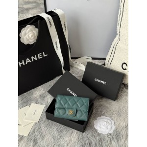 Chanel compact wallet leather 100% 11x8.5cm Accesories