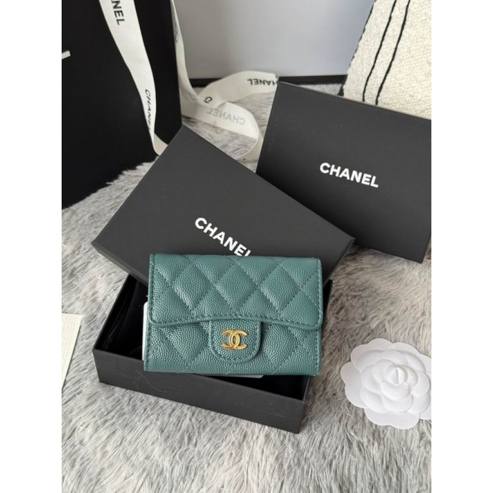 Chanel compact wallet leather 100% 11x8.5cm Accesories