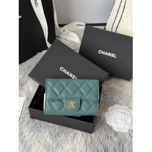 Chanel compact wallet leather 100% 11x8.5cm Accesories