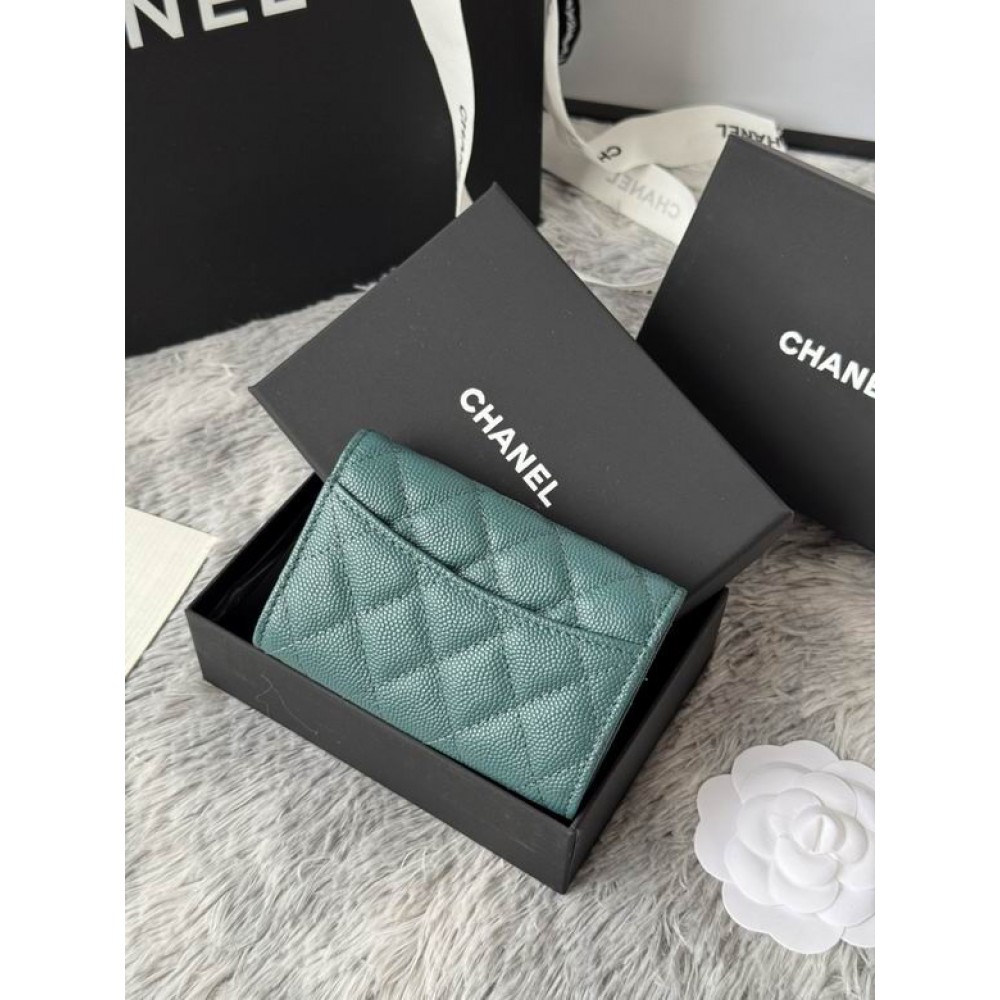 Chanel compact wallet leather 100% 11x8.5cm Accesories