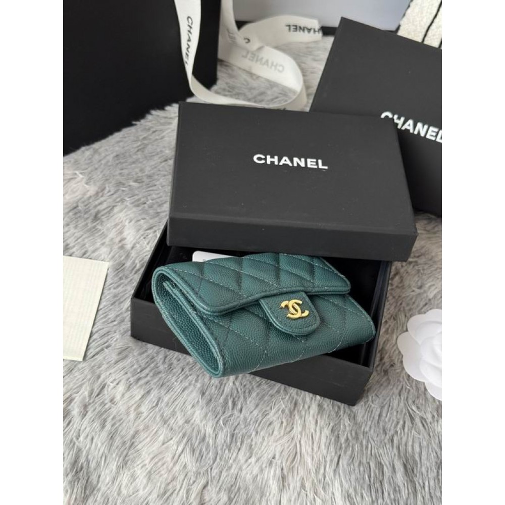 Chanel compact wallet leather 100% 11x8.5cm Accesories