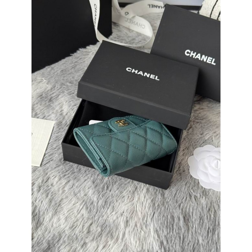 Chanel compact wallet leather 100% 11x8.5cm Accesories