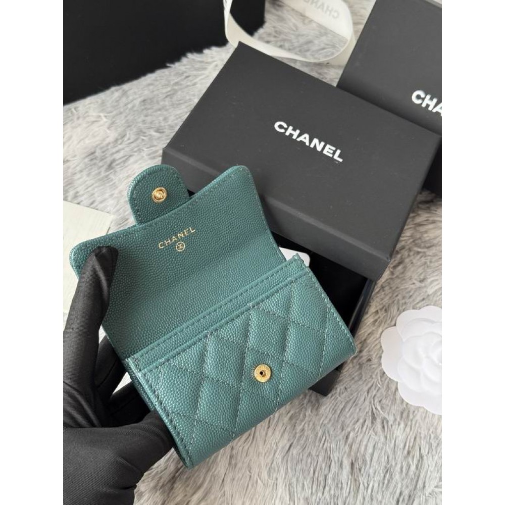 Chanel compact wallet leather 100% 11x8.5cm Accesories