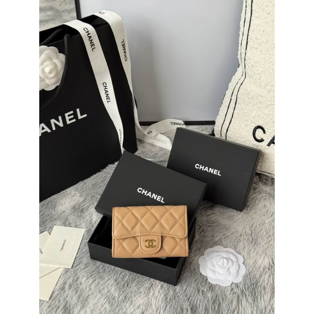 Chanel compact wallet leather 100% 11x8.5cm Accesories