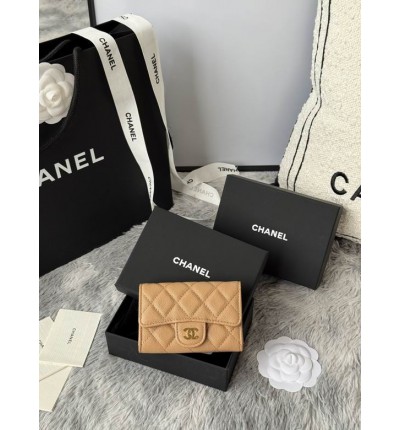 Chanel compact wallet leather 100% 11x8.5cm