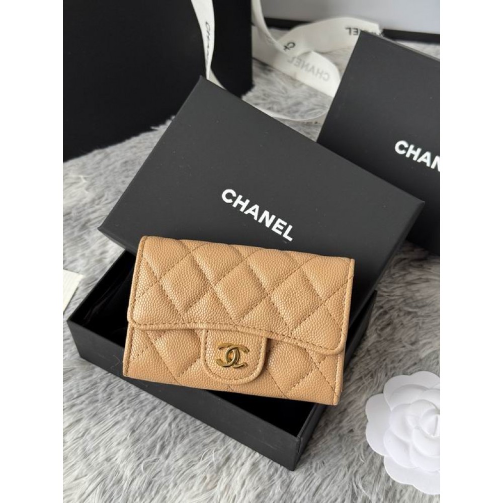 Chanel compact wallet leather 100% 11x8.5cm Accesories