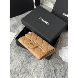 Chanel compact wallet leather 100% 11x8.5cm Accesories