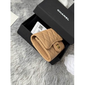 Chanel compact wallet leather 100% 11x8.5cm Accesories