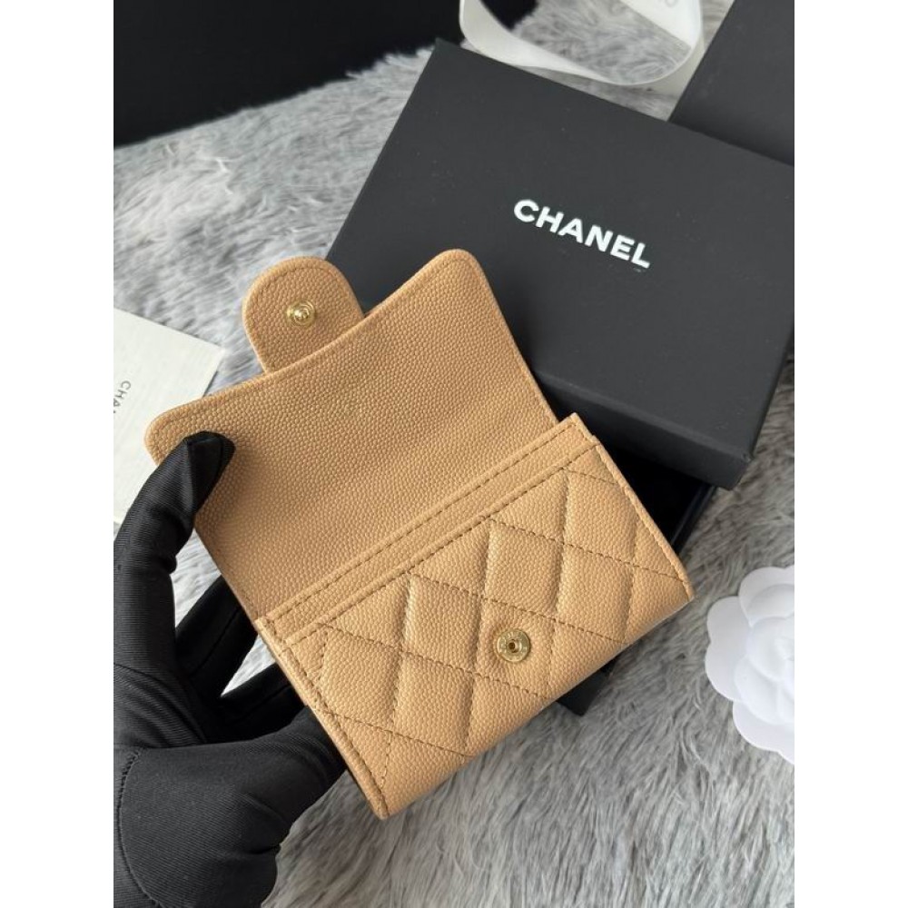 Chanel compact wallet leather 100% 11x8.5cm Accesories
