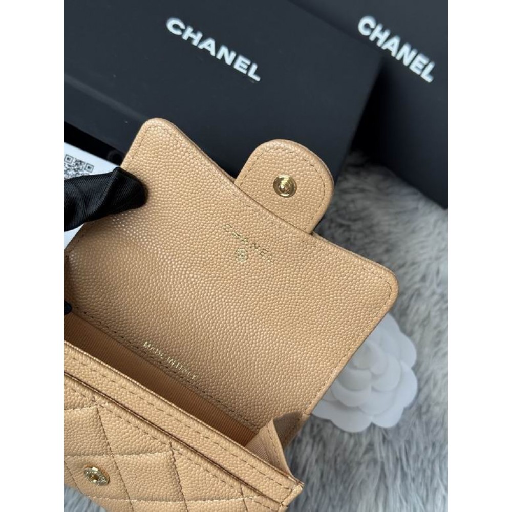 Chanel compact wallet leather 100% 11x8.5cm Accesories