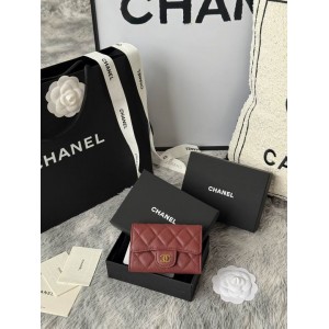 Chanel compact wallet leather 100% 11x8.5cm Accesories