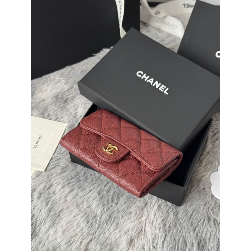 Chanel compact wallet leather 100% 11x8.5cm Accesories