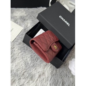 Chanel compact wallet leather 100% 11x8.5cm Accesories