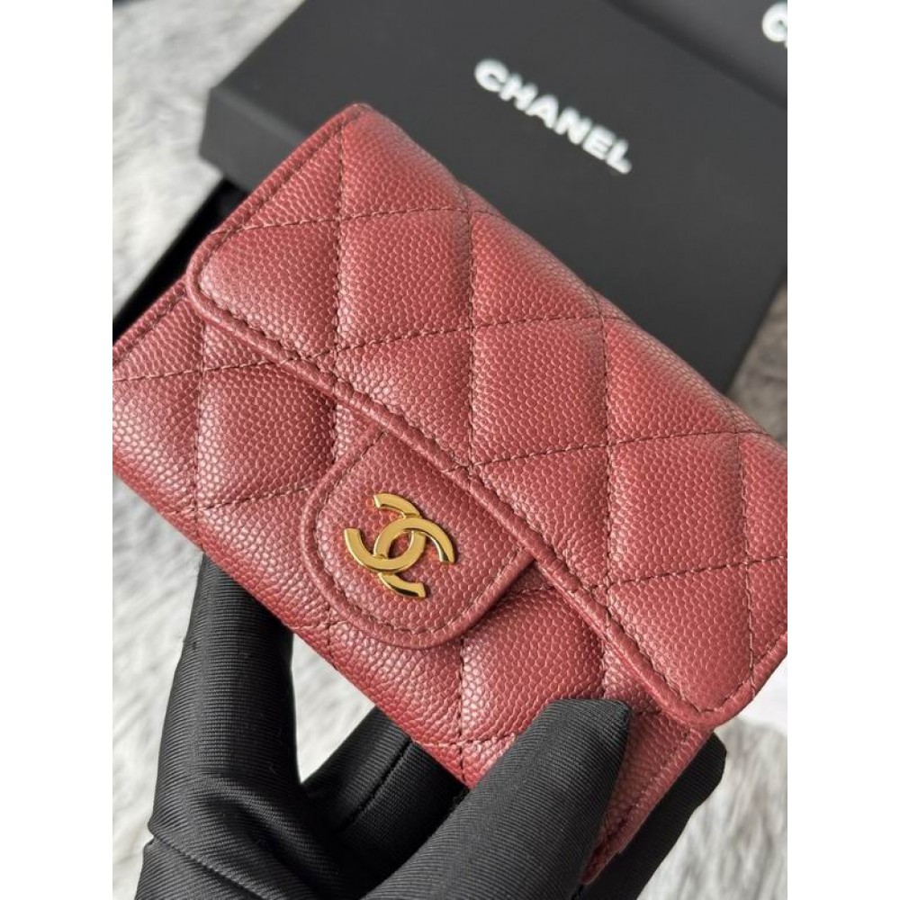 Chanel compact wallet leather 100% 11x8.5cm Accesories