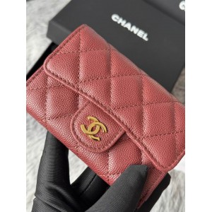 Chanel compact wallet leather 100% 11x8.5cm Accesories