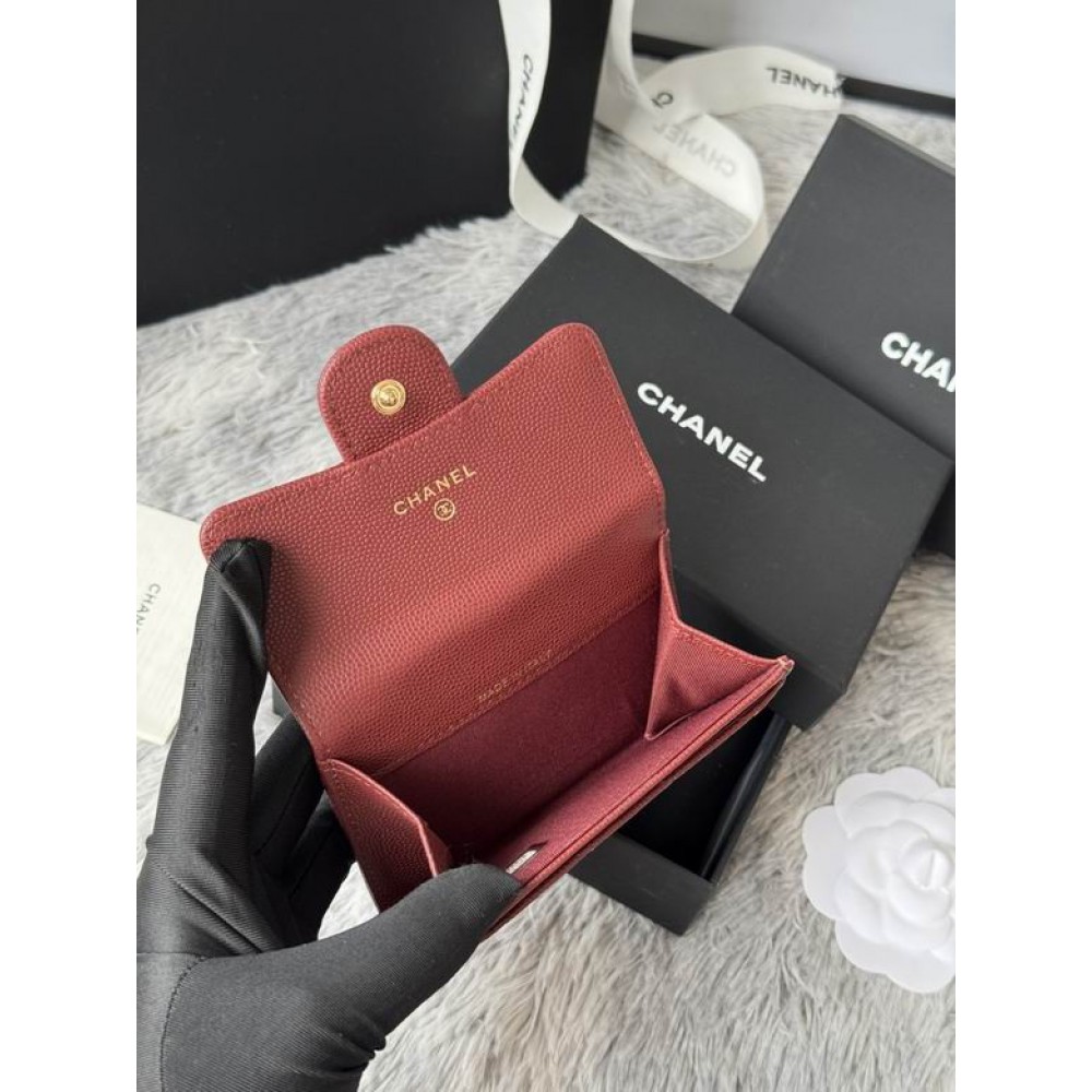 Chanel compact wallet leather 100% 11x8.5cm Accesories