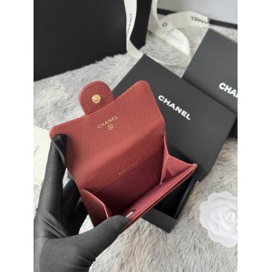 Chanel compact wallet leather 100% 11x8.5cm Accesories