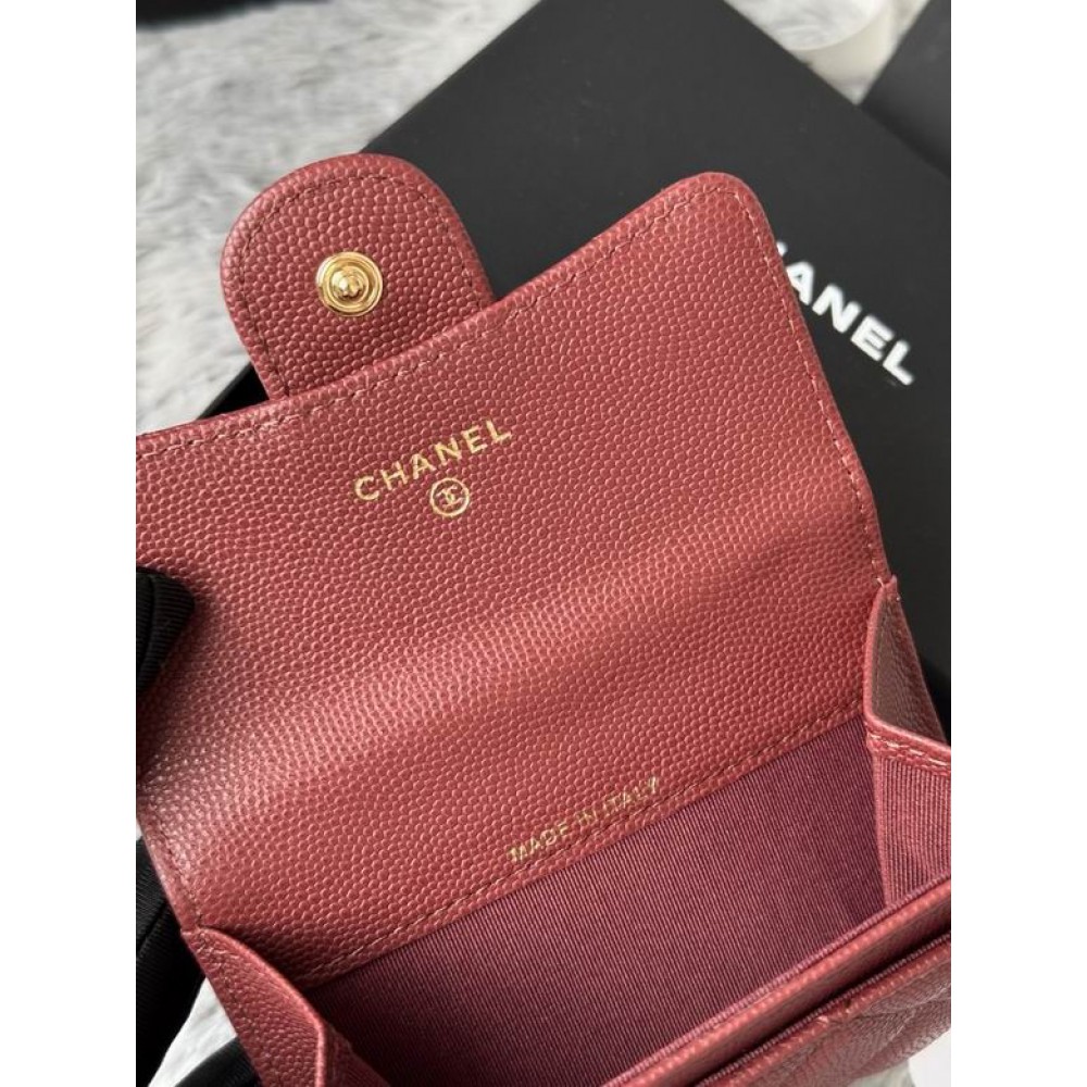 Chanel compact wallet leather 100% 11x8.5cm Accesories