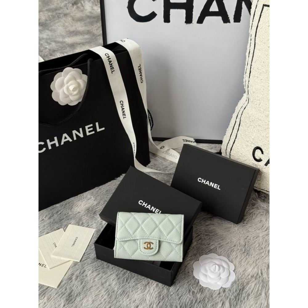 Chanel compact wallet leather 100% 11x8.5cm Accesories