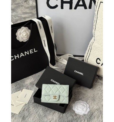 Chanel compact wallet leather 100% 11x8.5cm