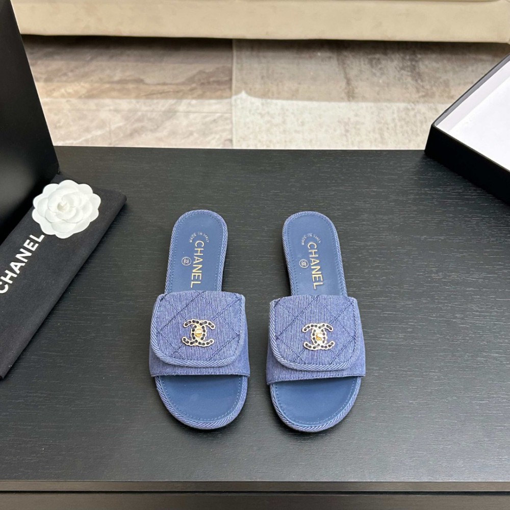Chanel denim washed slippers 36-41 Shoes