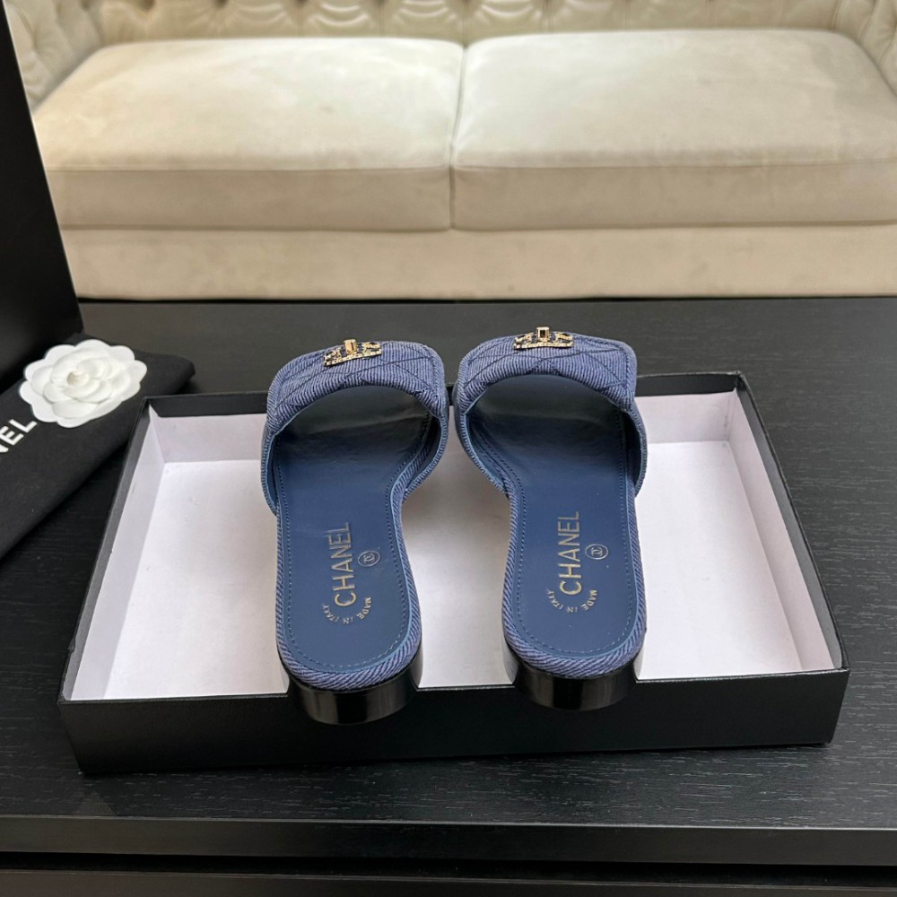 Chanel denim washed slippers 36-41 Shoes