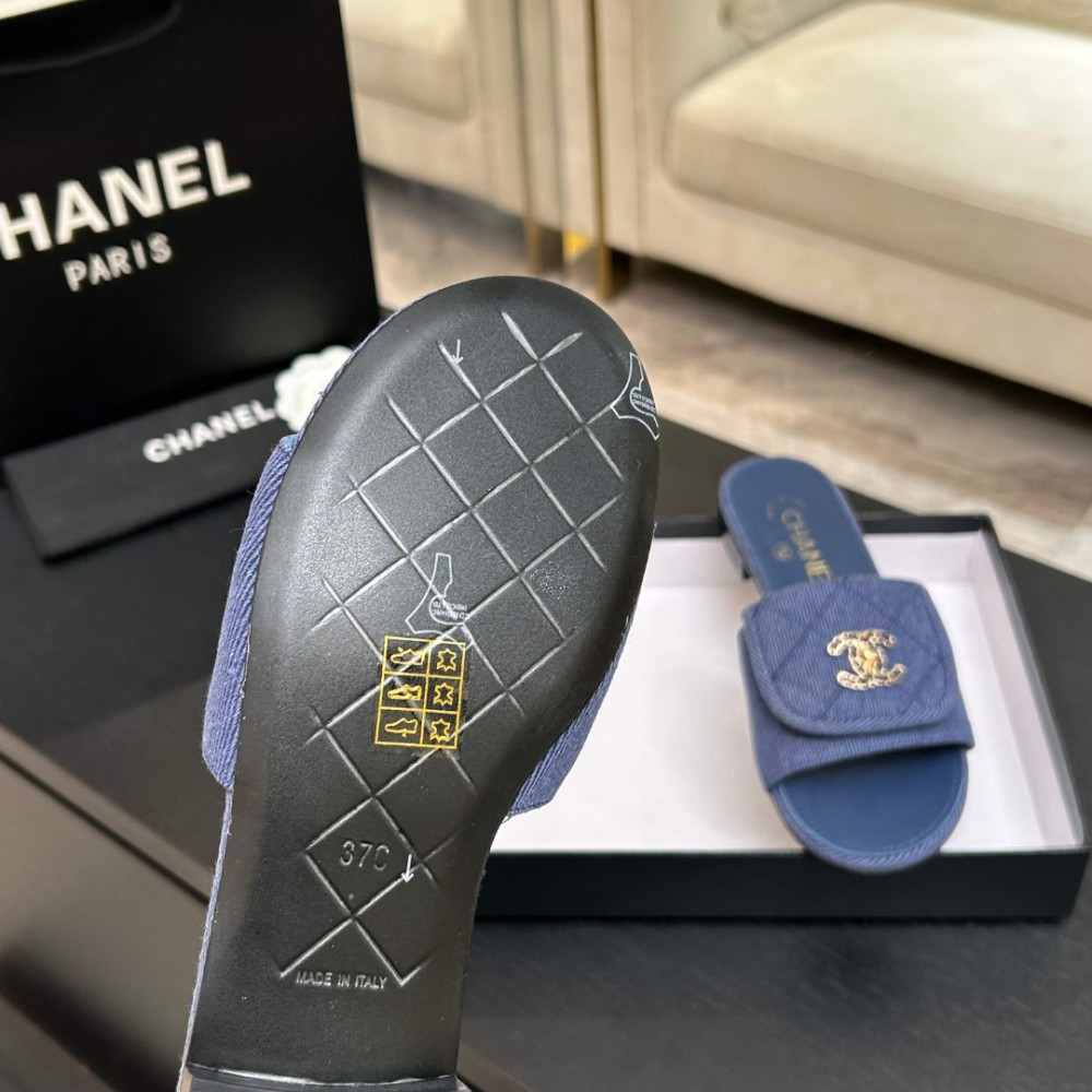 Chanel denim washed slippers 36-41 Shoes