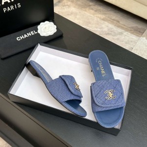 Chanel denim washed slippers 36-41 Shoes