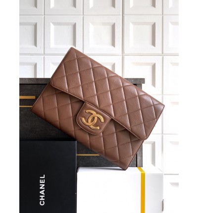 Chanel clutch 27.5x41x6.5cm leather 100%