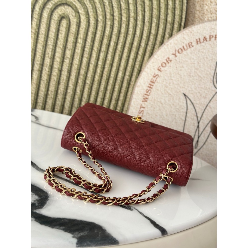 Chanel classic flap bag medium size 25x16x7cm REAL GRAINED LEATHER 100% Bags